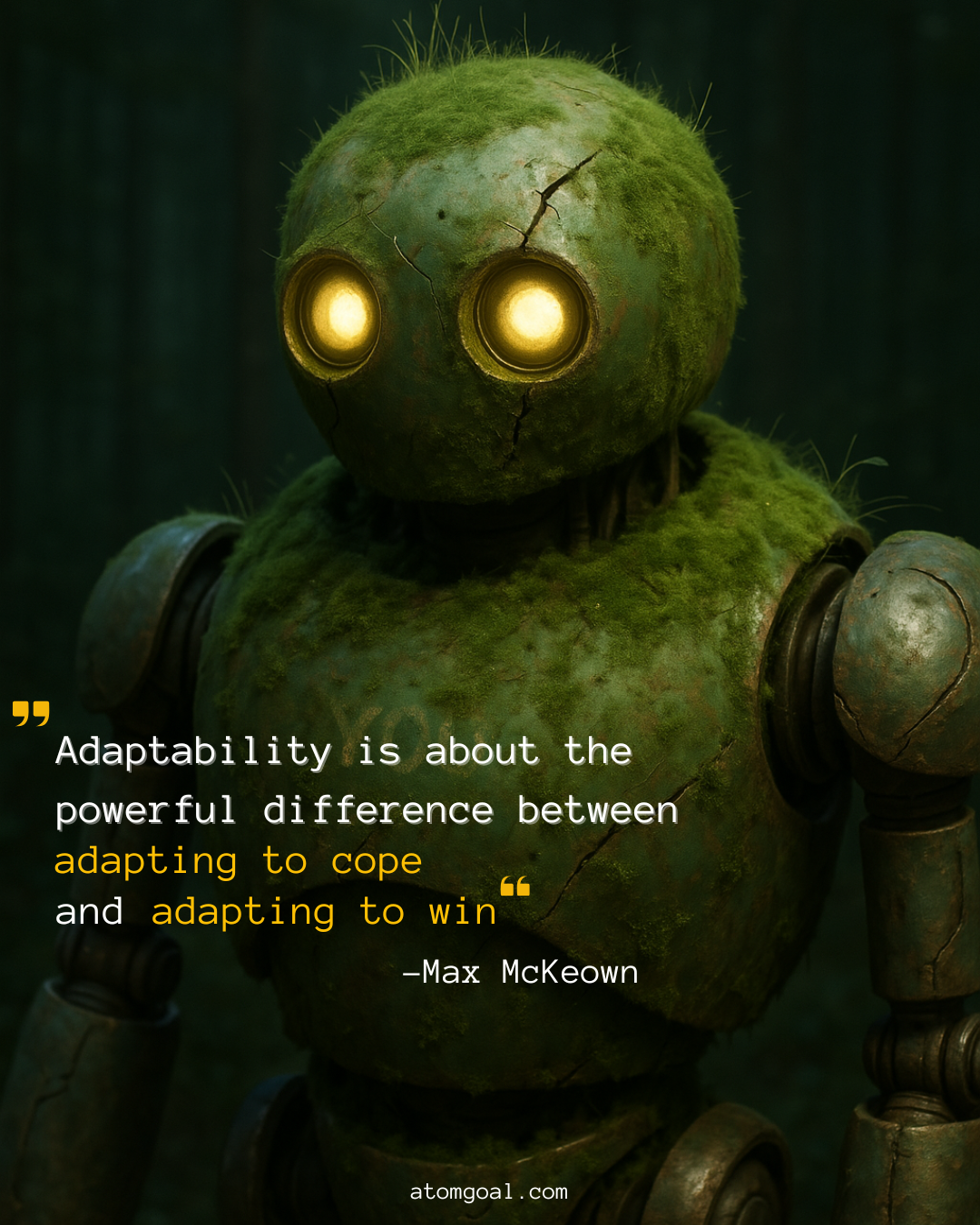 39 Adaptability is about the power ful difference between adapting to cope and adapting to Win ~Max McKeown atomgoal com
