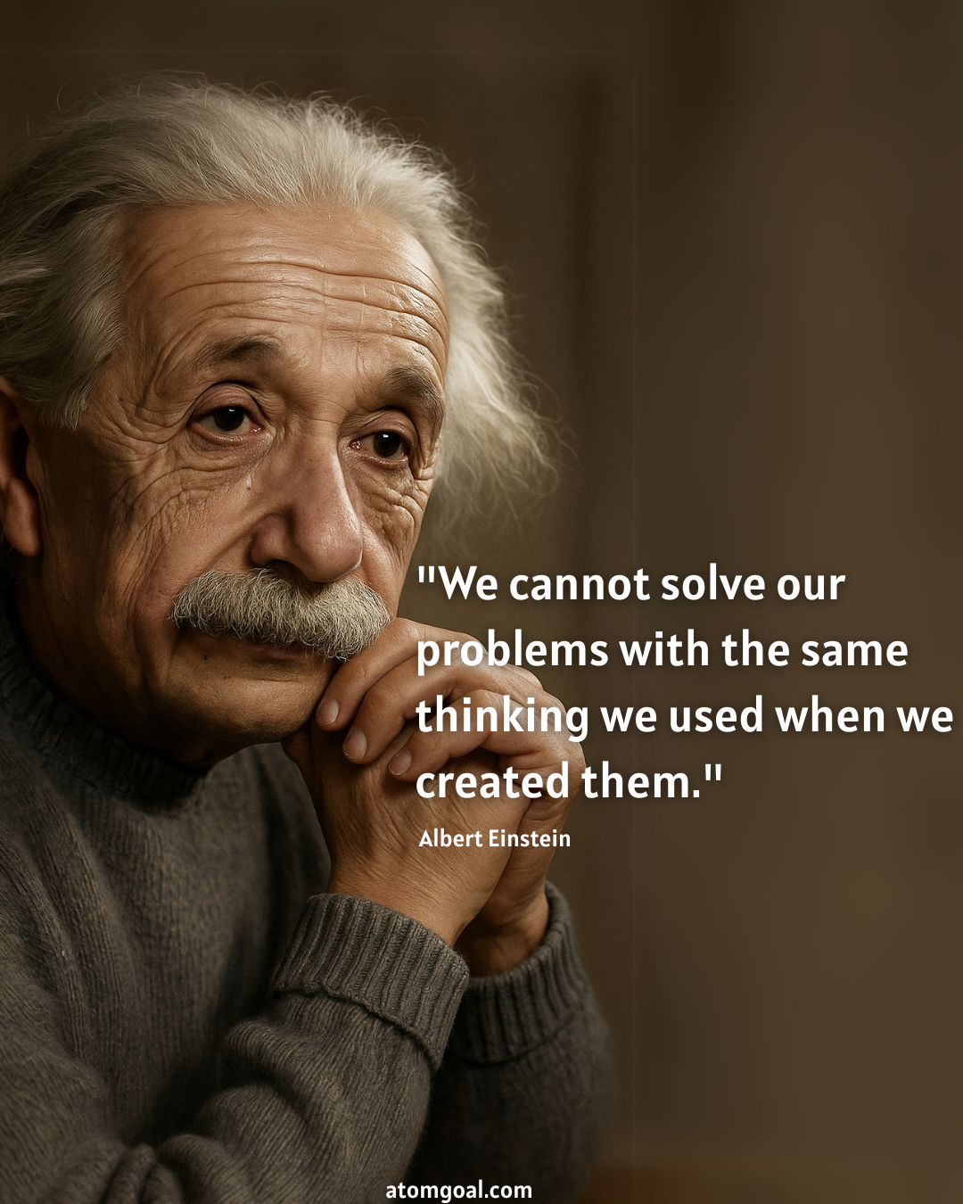 "We cannot solve our problems with the same thinking we used when we created them" Albert Einstein atomgoal.com
