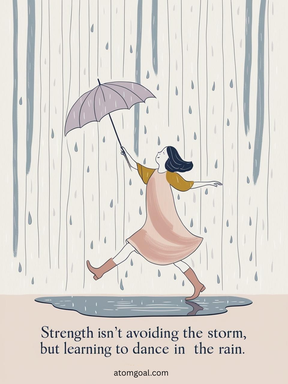 Strength isn t avoiding the storm, but learning to dance in the rain: atomgoalcom