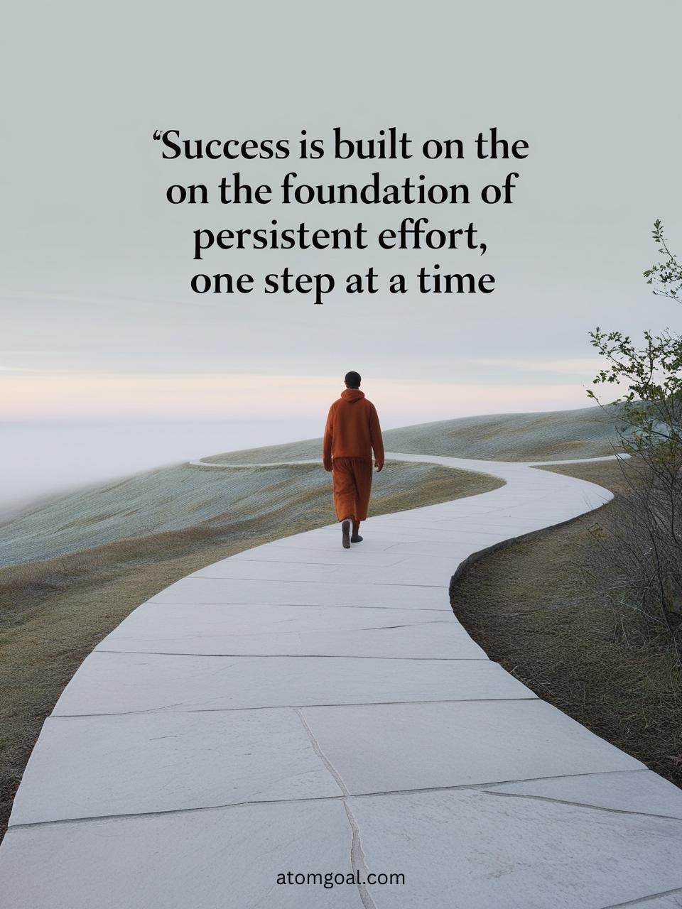 'Success is built on the on the foundation of persistent effort; one step at a time