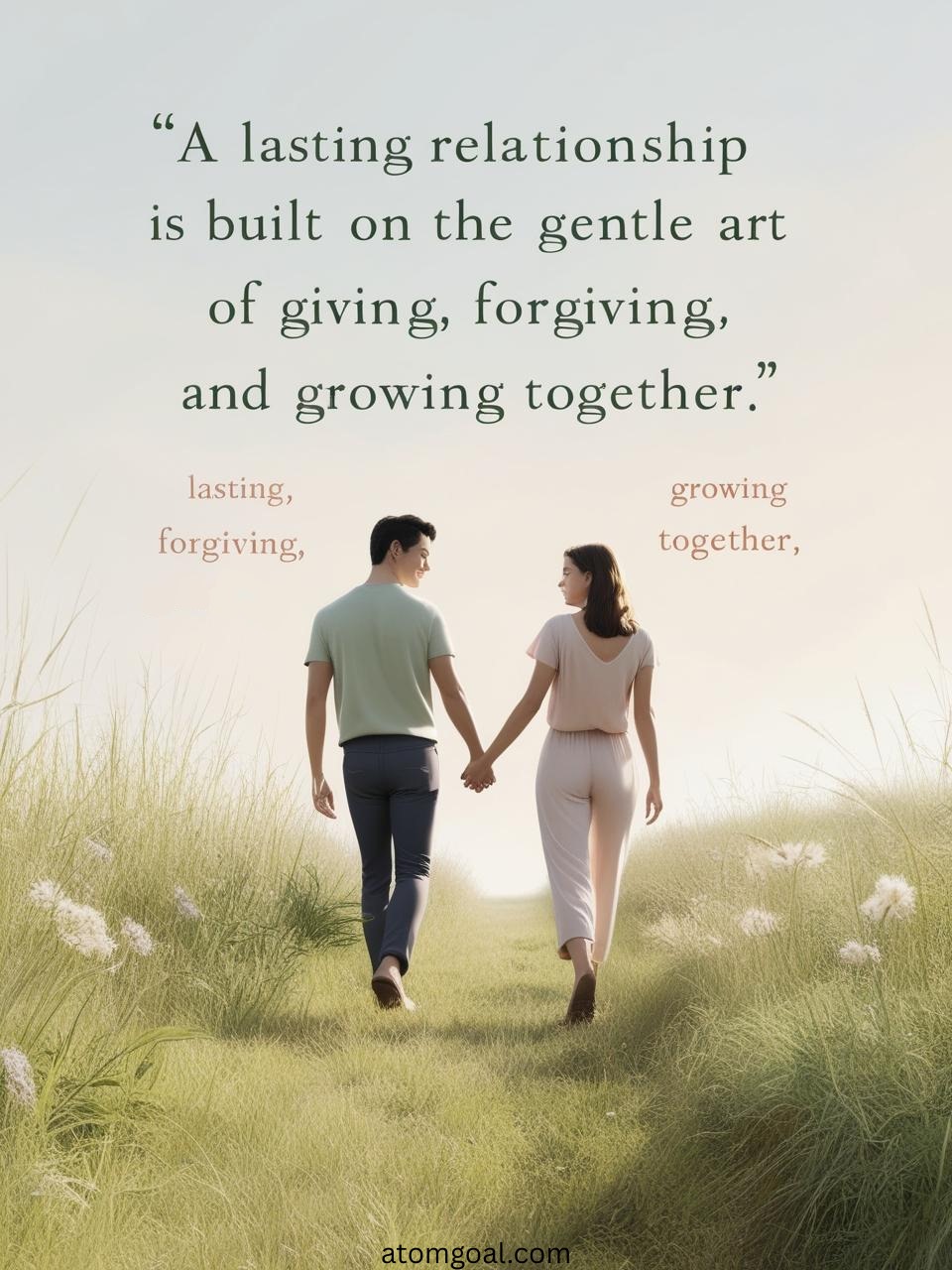 A lasting relationship is built on the gentle art of giving, forgiving, and growing together.