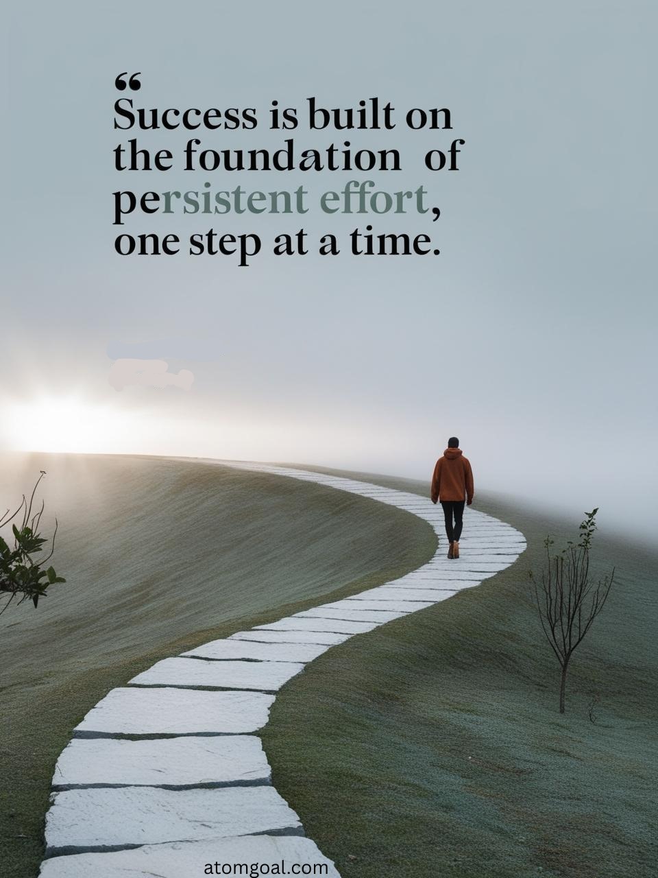 Success is built on the foundation of persistent effort, one step at a time.