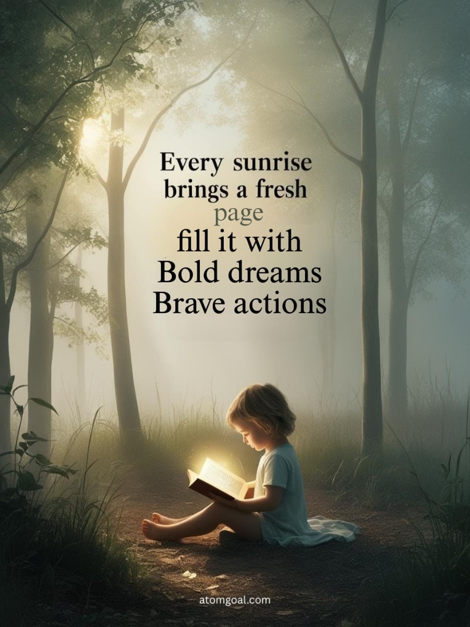 Every sunrise brings a fresh page fill it with bold dreams brave actions .