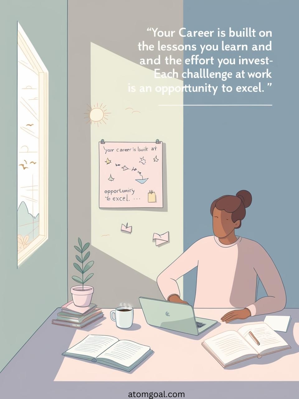 Your career is built on the lessons you learn and the effort you invest. Each challenge at work is an opportunity to excel.