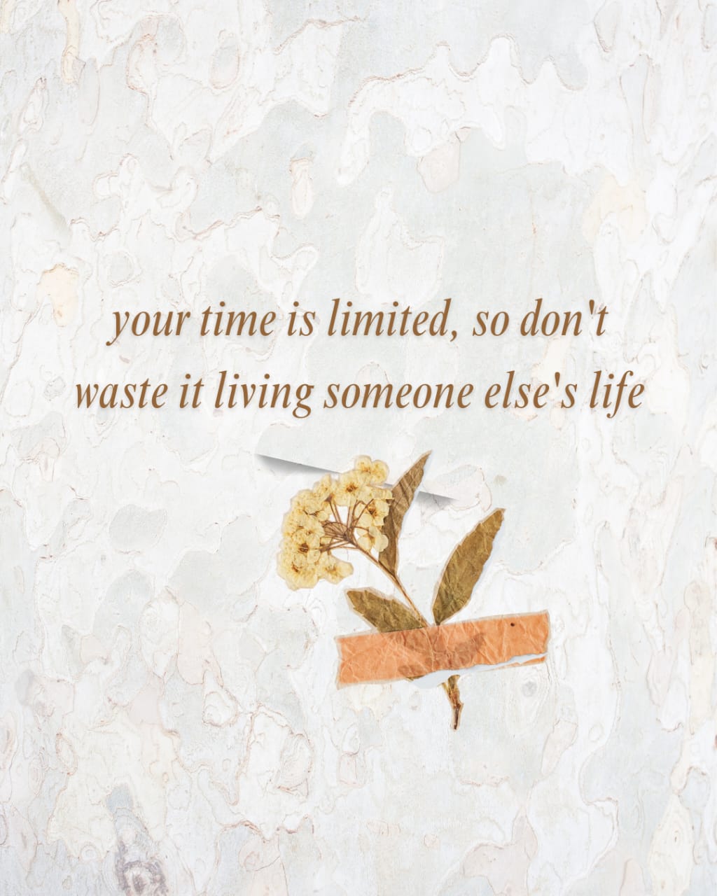 your time is limited, so don't waste it living someone else's life